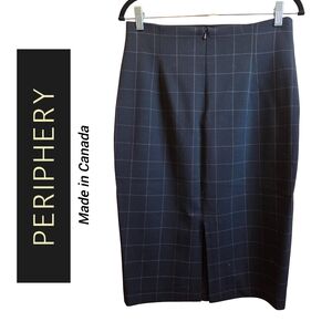Periphery Black Checkered Pencil Skirt